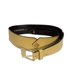 Auth GIVENCHY - Dark yellow Leather Belt