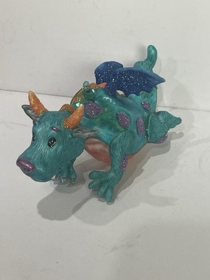Flying Dragon Blown Glass And Plastic Christmas Ornament Glitter 6x3 Inches
