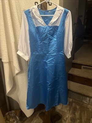 blue and white peasant dress Blue Floral Maxi Peasant Dress main image 1