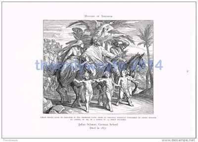 ABRAM NEAR SHECHEM IN PROMISED LAND - Julius Schnorr 1860, ILLUSTRATION, 1905