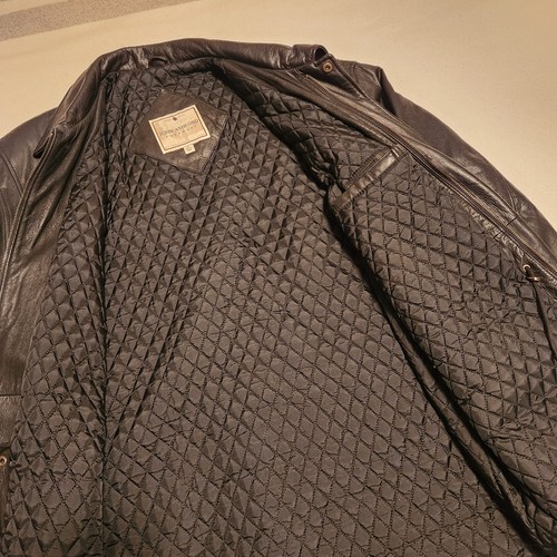 Vintage John Ashford Jacket Men's XL SOFT Black Leather Full Zip Collared NICE - Picture 9 of 14