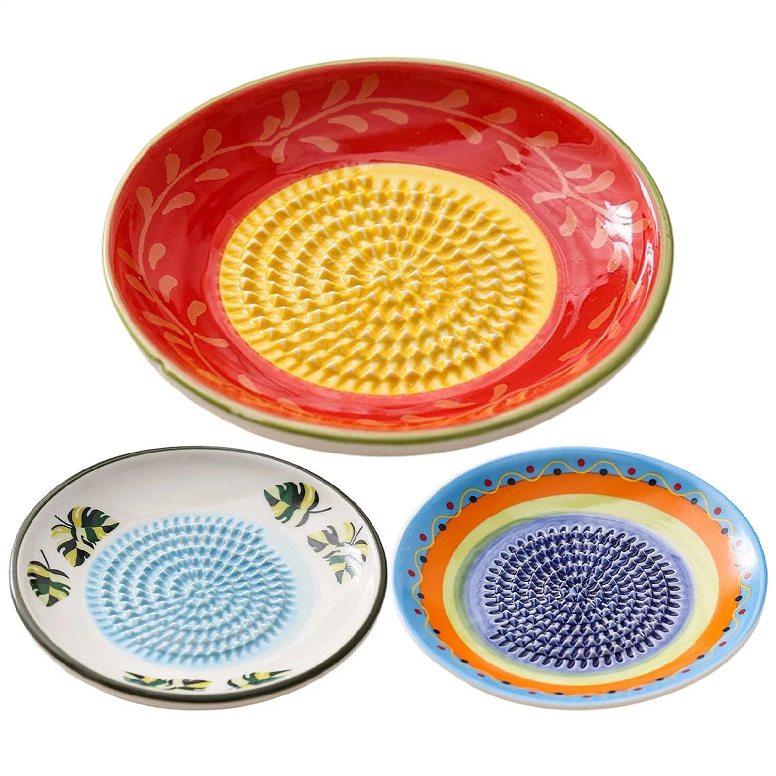 Ceramic Garlic Grater Plate Set Brush Garlic Peeler Sleeve
