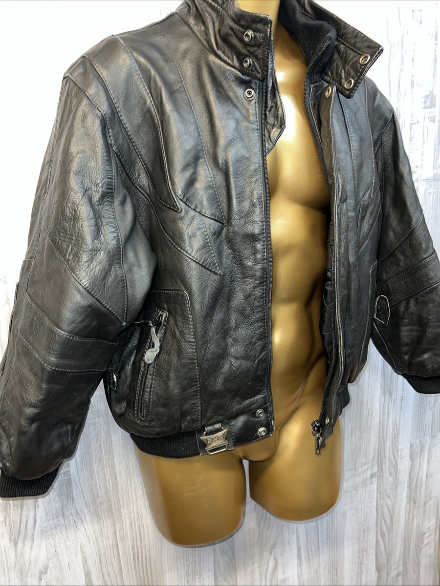 【VINTAGE】 80s〜90s riders leather jacket VTG 1980s/90s Black Leather GKX Motorcycle Biker Riding