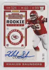 2019 Panini Contenders Rookie Playoff Ticket /99 Khalen Saunders #266 Auto 1dm4