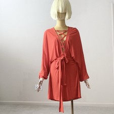 Balmain Orange Plunge Neckline Mini Dress SZ ...