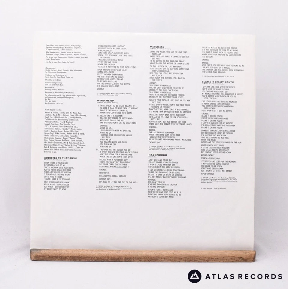 Mr. Big Mr. Big A B LP Album Vinyl Record 1989 781 990-1 Atlantic - EX/EX - Image 4 of 4