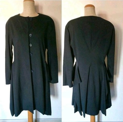 Jil Sander Mantel dunkelblau Rüschen Volants 36 S