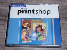 The Print Shop Deluxe Version 15 PC CD-ROM 4-disc Broderbund 2002 Windows 98/XP