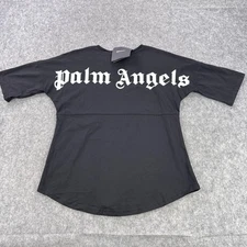 Palm Angels Shirt Mens Medium Black Logo Oversized Crewneck Made In Italy