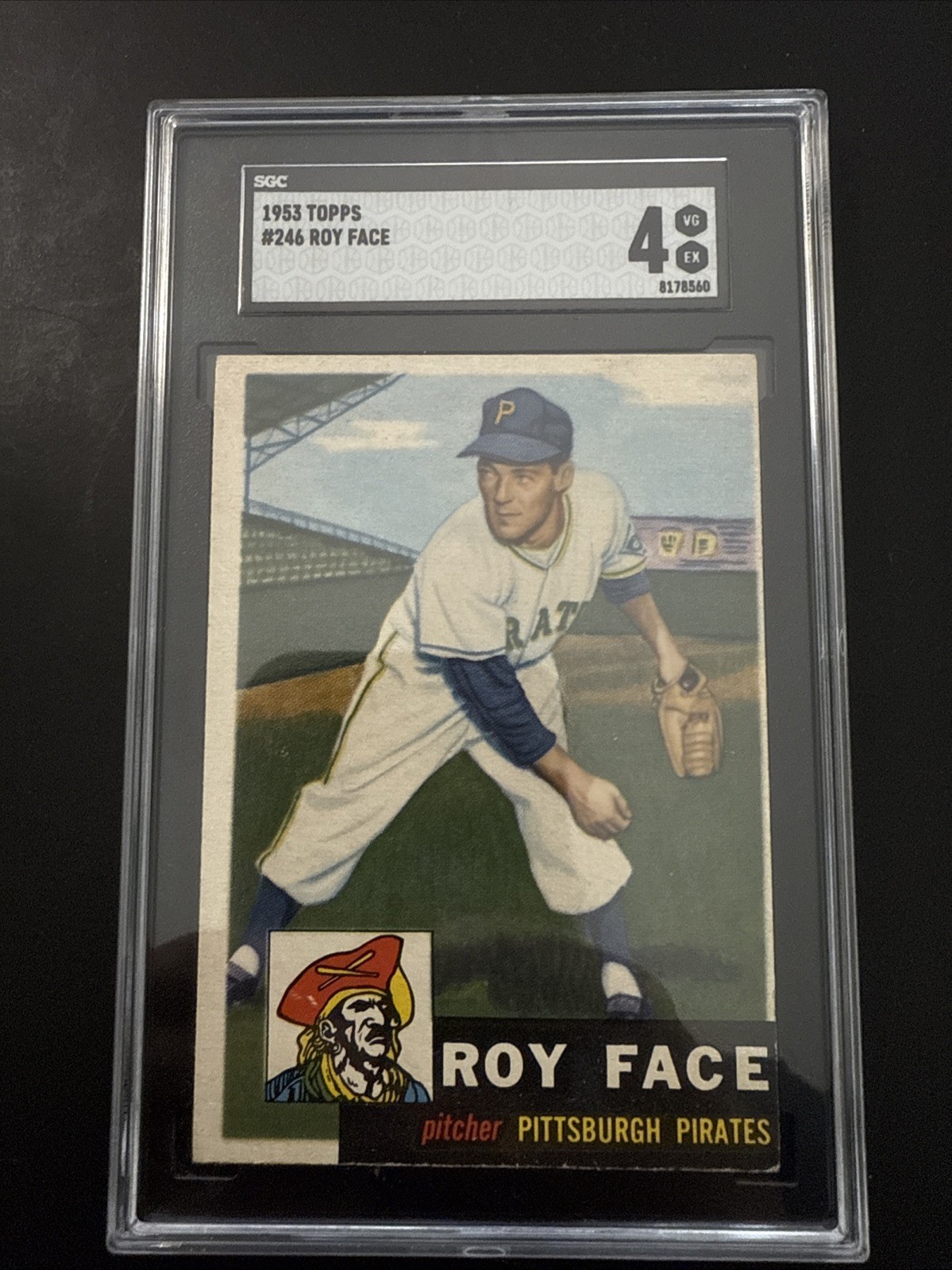 1953 Topps #246 Roy Face Pirates RC SGC 4 - VG/EX