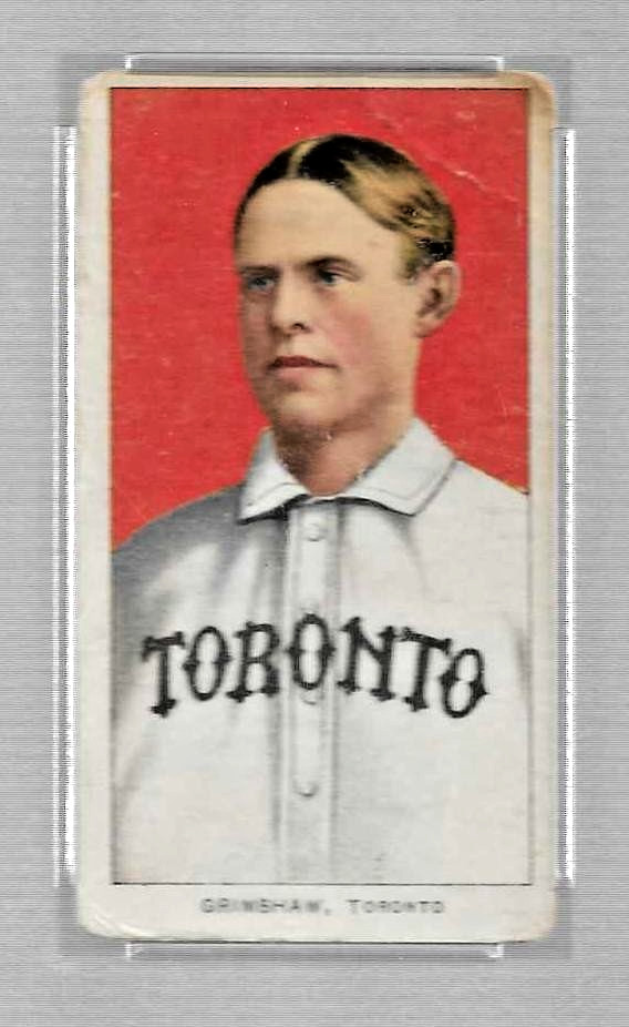 1909-11 T206 PIEDMONT 350 TOBACCO BASEBALL CARD PSA 4 MOOSE GRIMSHAW TORONTO view 3