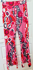 Ladies Flared Bell-bottoms Pants 1970's Pink Peace Halloween Costume Size XL