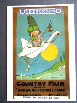 Postkarte Mabel Lucie Attwell London Underground Country Fair Unsere dummen Freunde