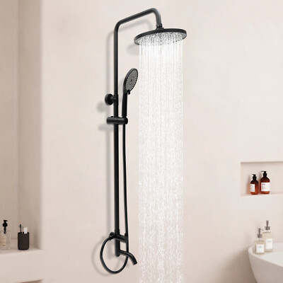 Spray Paint Shower System Faucet 8'' Rain Shower Head With Handle Sprayer Tap