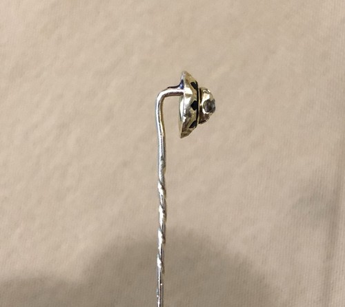 ancienne épingle à foulard / cravate en or 18 carats émail et diamant 18K 750 - Picture 4 of 8