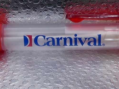 Carnival Cruise Line Clear Red Blue Advertising Ballpoint Pen - Picture 2 of 9