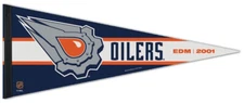 Edmonton Oilers EDM 2001 Drill Bit Style Reverse-Retro Premium Felt PENNANT