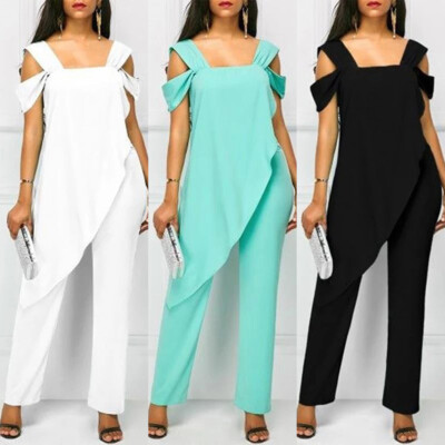 cold shoulder romper pants
