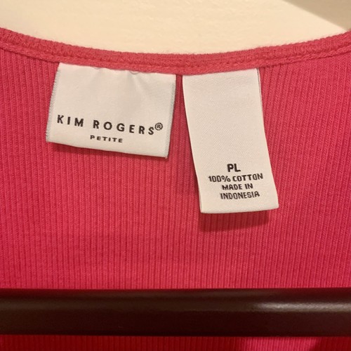 Kim Rogers Womens Dark Fuschia Round Neck Pullover Tank Top With Sequins - Picture 3 of 5