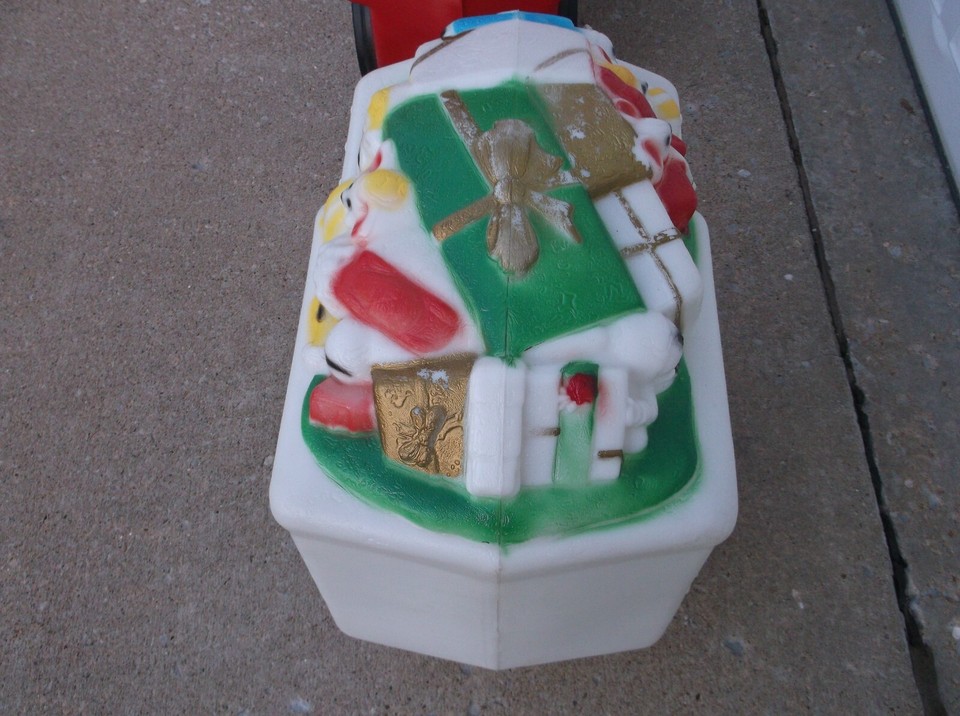 Vintage Empire Santa Train + Toy Tender Car Blow Mold Santa RR Local