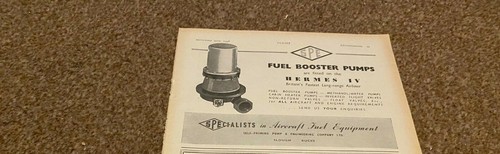 AC34 WERBUNG 5X8 SPE KRAFTSTOFF BOOSTER PUMPEN MONTIERT AUF DER HERMES IV