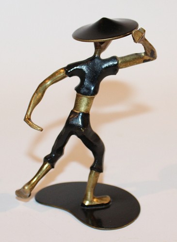 Ältere kleine Messing Figur ,Richard Rohac ? - Bild 2 von 8