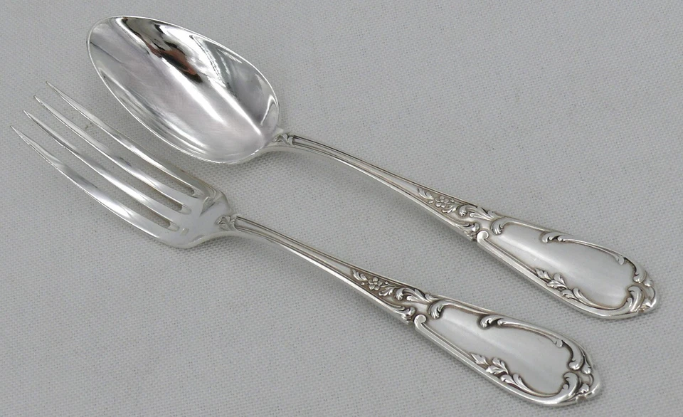 SFAM Bien-Aimée 6 couverts à entremets, dessert, 12 pièces en métal argenté. - Photo 2/4