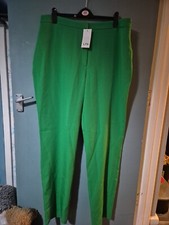 Image of BNWT Long Tall Sally Size 14 Tall Green Tailored Smart Trousers (170)