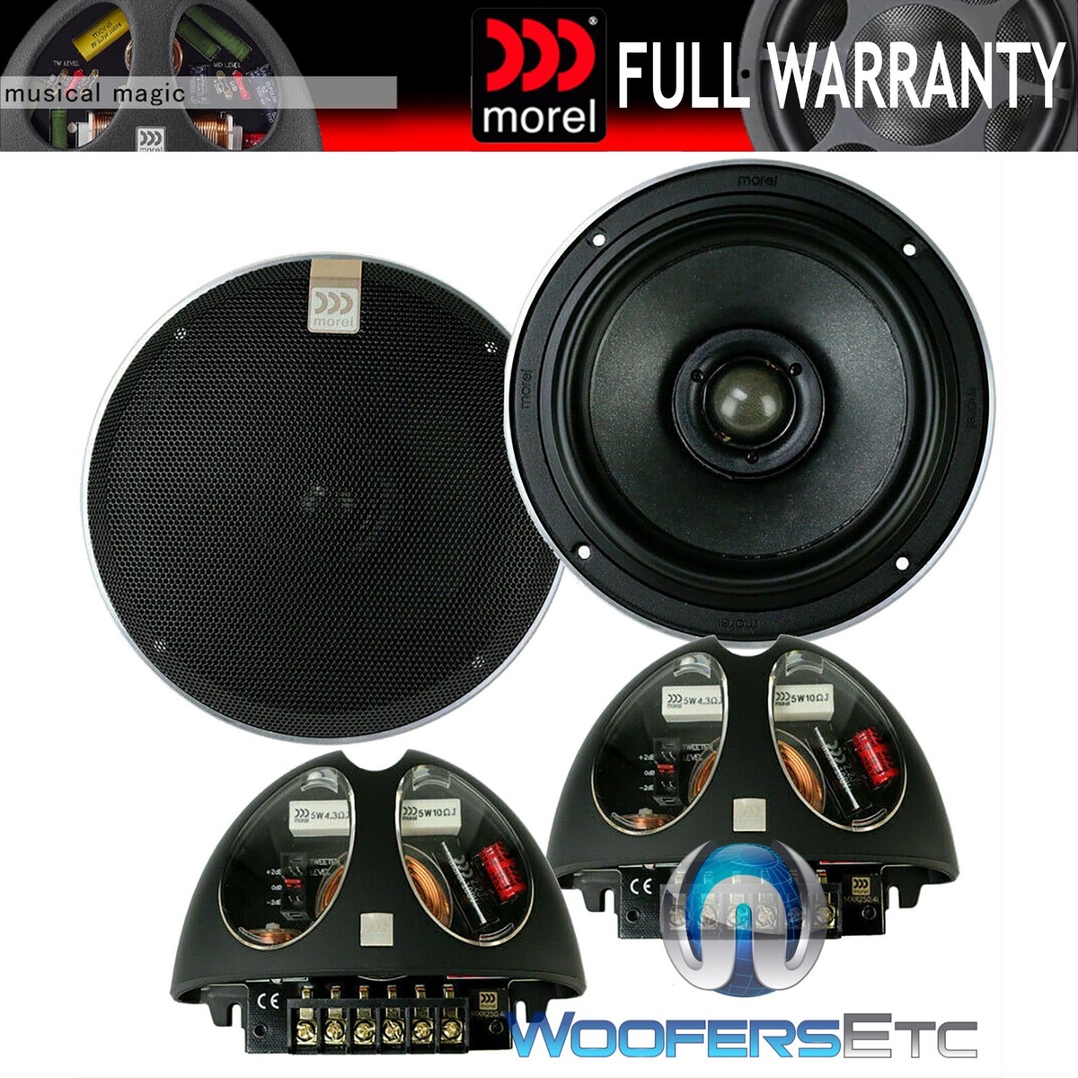 MOREL HYBRID INTEGRA 62 6.5&quot; CAR 2-WAY COMPONENT SPEAKERS 