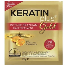 1 DOZEN  KERATIN PLUS GOLD Intense Brazilian Hair Treatment .... (12 sachet)