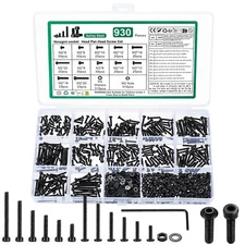 930PCS M2 Screw Assortment Kit M2 Hex Socket Head Cap Screws Set Hex Button Head