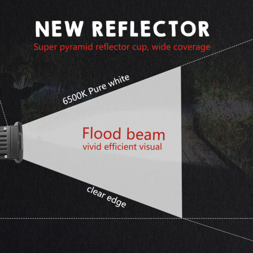 2X 7" Flush Mount LED Pods Work Light Bar Flood Driving Reverse Off Road UTV 4WD - Foto 3 di 12