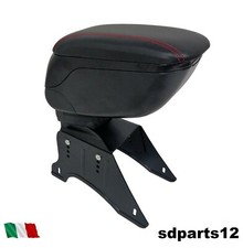 Bracciolo Portaoggetti Nero Cuciture Rosse Per Toyota Corolla Yaris Avensis