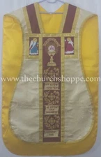 New Metallic Gold Corpus Christi Roman Chasuble Fiddleback Vestment & Mass set