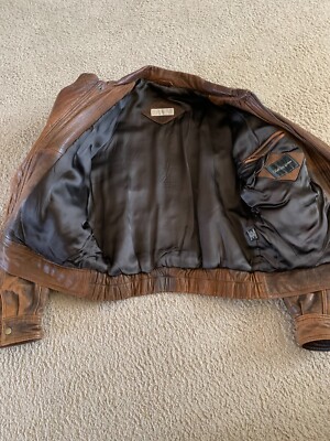 Vintage Distressed Brown Leather Jacket - Andrew Marc