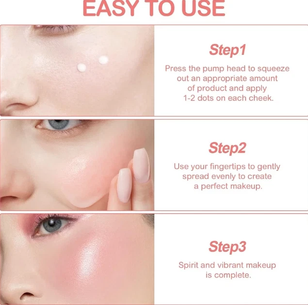 2Pcs TLM Blush Colour Changing, All Day Flawless Color Changing Blush,Waterproof - Image 3 of 4