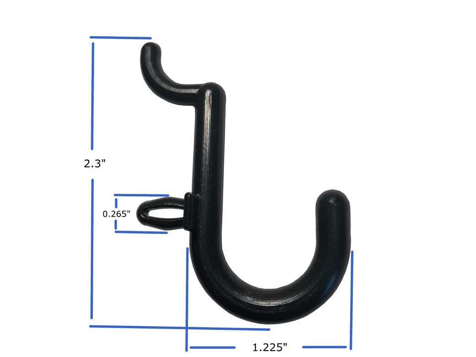 Ganchos de plástico para clavijas Ganchos en J para tableros de clavijas 100 piezas HECHO EN EE. UU. Foto 2 de 4
