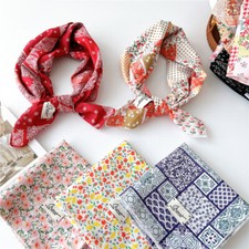 70 70cm Floral Print Head Scarves Bandana Paisley Handkerchief Neckerchief Retro