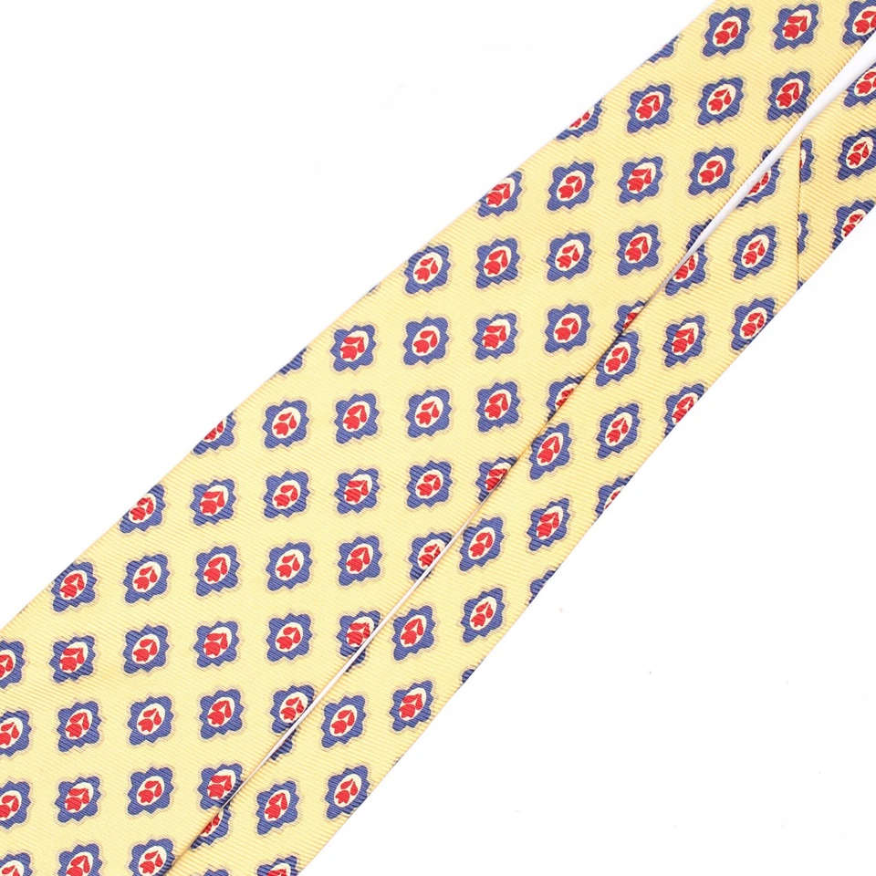 Corbata geométrica Burberrys of London para hombre de seda amarilla roja azul marino EE. UU.  Foto 3 de 4