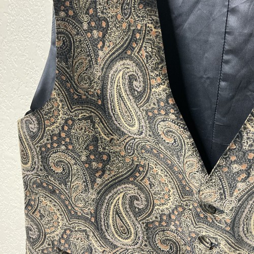 Vintage Weste Herren 42R Paisley Velour Mehrfarbig Knopfleiste Made Canada 100% Baumwolle - Bild 5 von 12