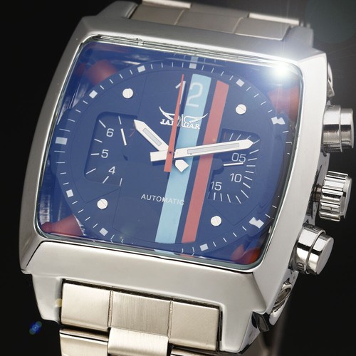 Reloj mecánico automático con correa de acero fluorescente fecha fluorescente JARAGAR 2024 - Imagen 9 de 20