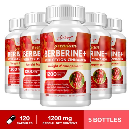120 piezas Premium Berberina HCL-Colesterol, Apoyo para el Azúcar en la Sangre, Antiinflamación - Imagen 12 de 12