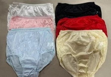 12 Pairs (1 dz) Famous Maker 100% NYLON Briefs Side LACE  Sz - 5 6 7  UNISEX