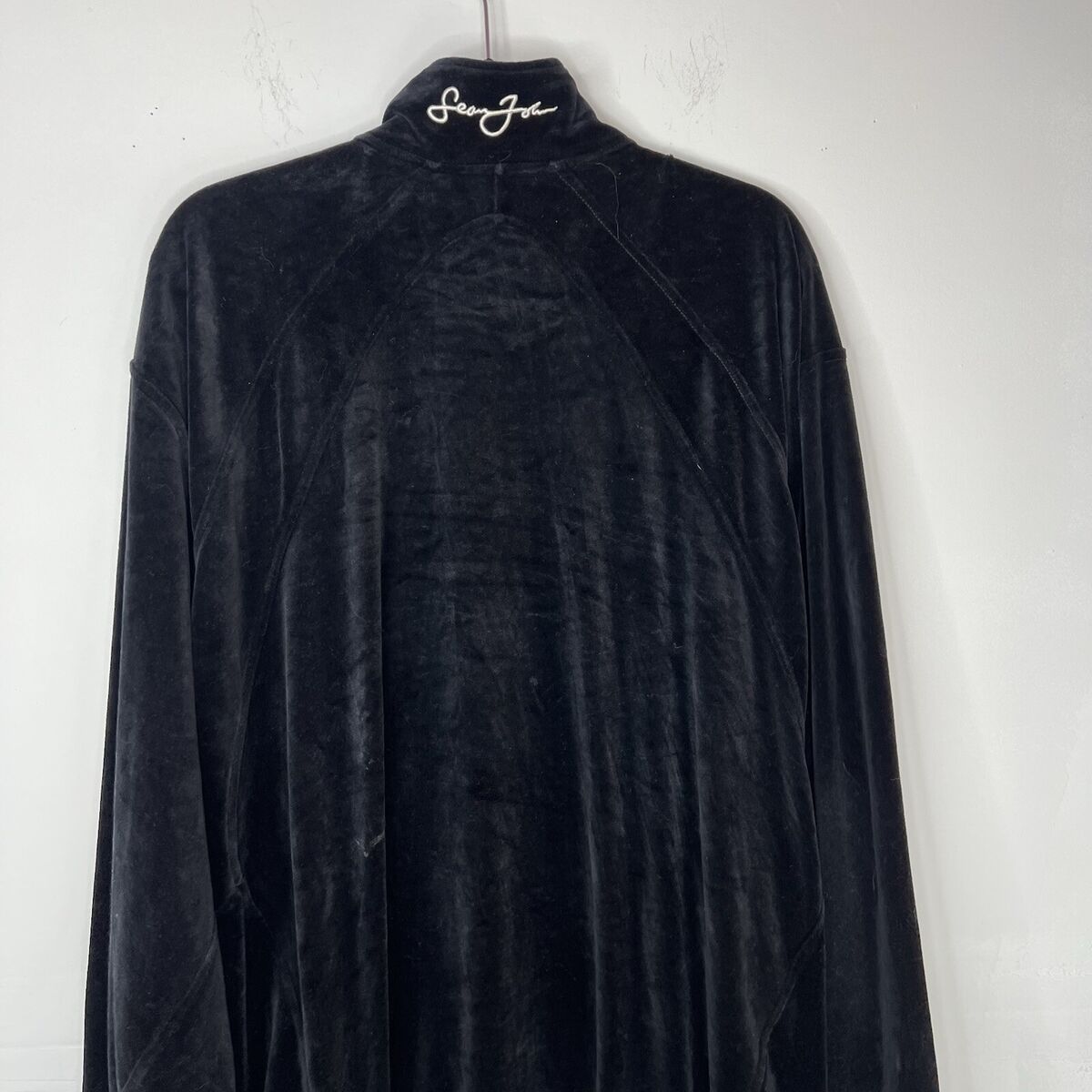 Sean John Vintage Velour Track Jacket 3XL Black Y2K Velvet Sean John Vintage Velour Track Jacket 3XL Black Y2K Velvet