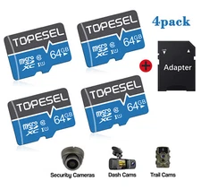 4PCS 64GB Micro SD Card Class 10 SDXC TF Card Flash Memory Card For GoPro/Camera