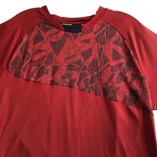 Nishiki Cycling Jersey Mens Size Large Short Sleeve Bike Shirt Rust Red Print