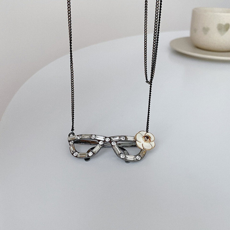 Flower Pendant Glasses Necklace Personality Festive Dinner Miss eBay