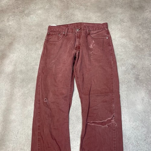 Levis Denim Jeans Mens 30" Baggy Relaxed Fit USA Vintage Trousers, Burgundy - Picture 3 of 11