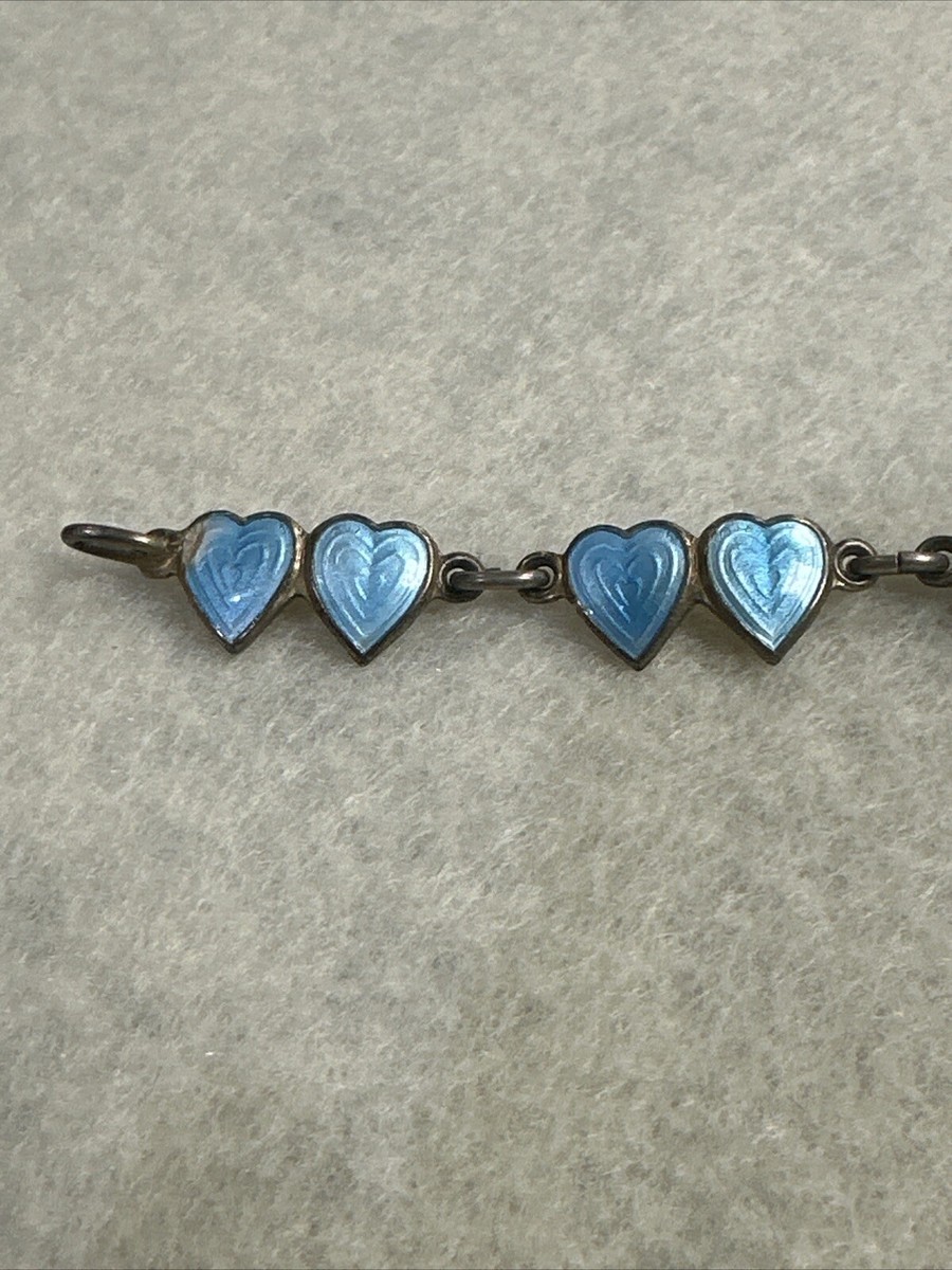 finn❤︎ページ Vintage Finn Jensen Norway Sterling Silver Blue Enamel Double