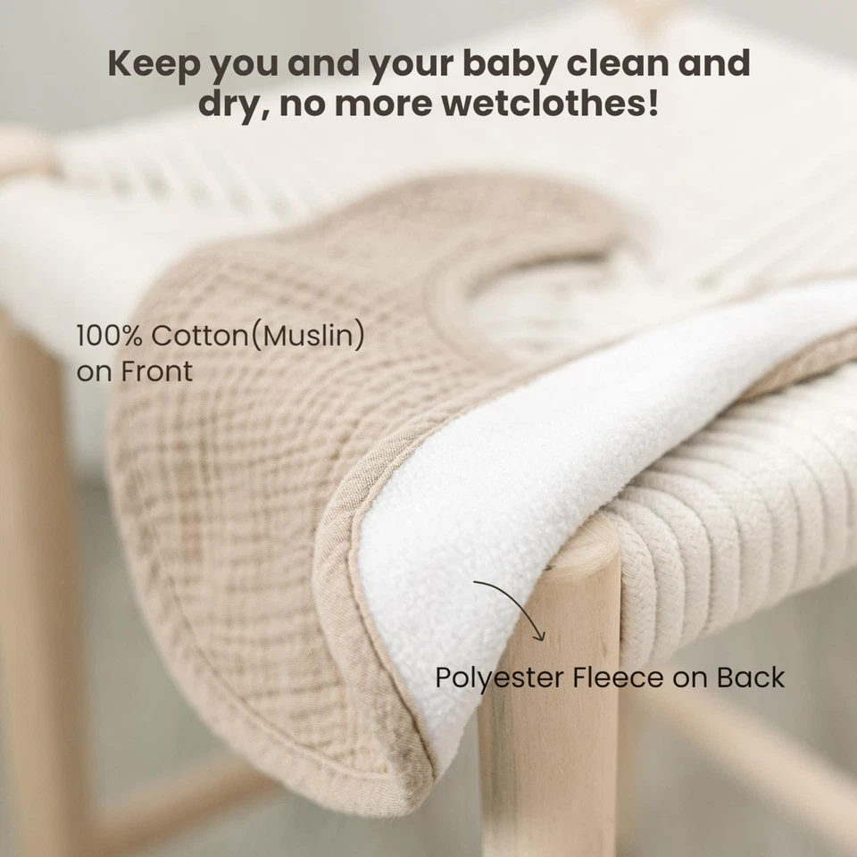 Муслиновые детские нагрудники-банданы из мягкого хлопка унисекс для мальчиков и девочек упаковка 10 шт. - Изображение 3 из 4